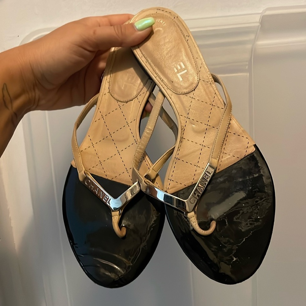 Chanel Logo Slippers